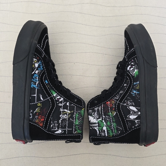 Vans Youth X Disney Villain Black Multicolor Sk8-Hi Zip Shoes Sneakers Sz 12.5 - Picture 8 of 10